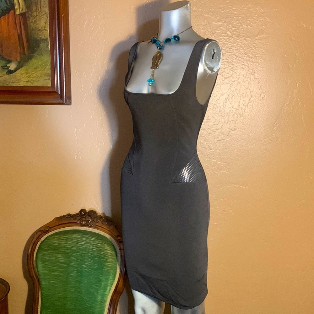 Zara Knit Gray Fitted Dress. Sz M - Picture 3 of 6